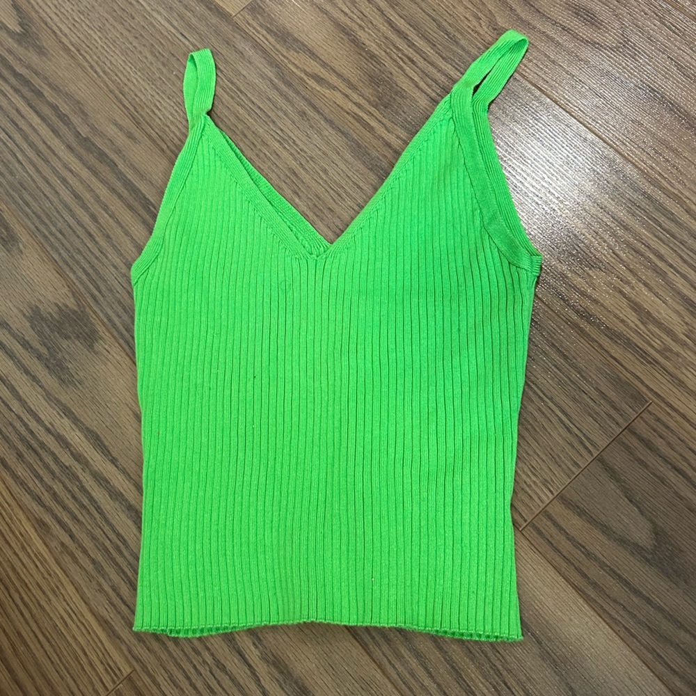 Jolie and joy neon green tank top
